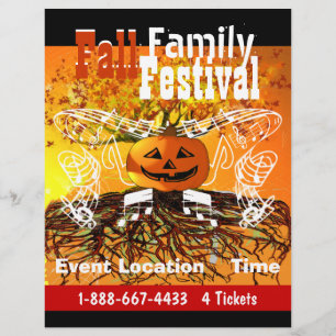 Flyer Póster del Festival de Otoño de Halloween