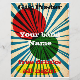 Flyer Poster grunge estilo retro