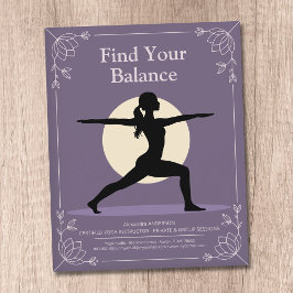 Flyer Postura de Guerrero - Instructor de Yoga con Flore