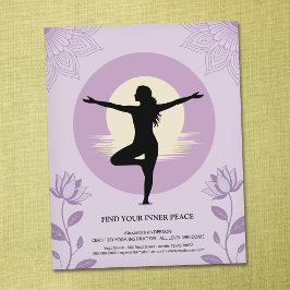 Flyer Postura del Árbol - Instructor de Yoga con Flores 