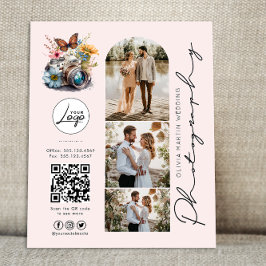 Flyer Precios de Fotografía de Boda con Toque Rosado Mod