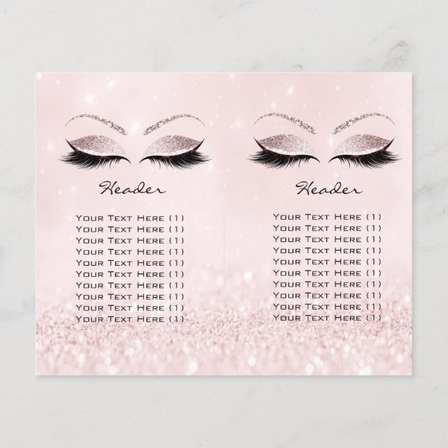 Flyer Precios de Pestañas de Maquillaje con Brillo Gris  (Atrás)