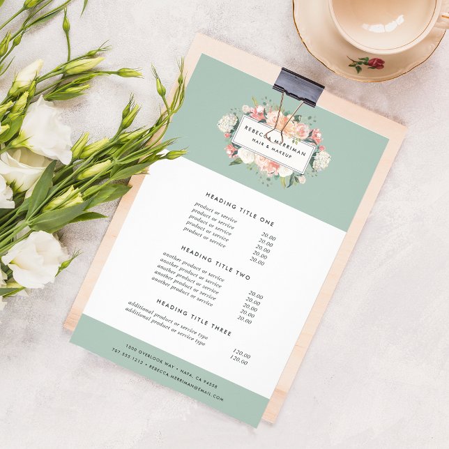 Flyer Precios y servicios anticuarios florales (Subido por el creador)