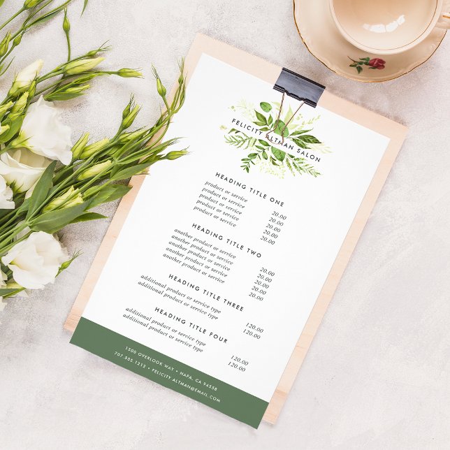 Flyer Precios y servicios de la pradera salvaje (Subido por el creador)