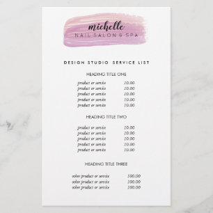 Flyer Precios y servicios de la venta de uñas en polaco