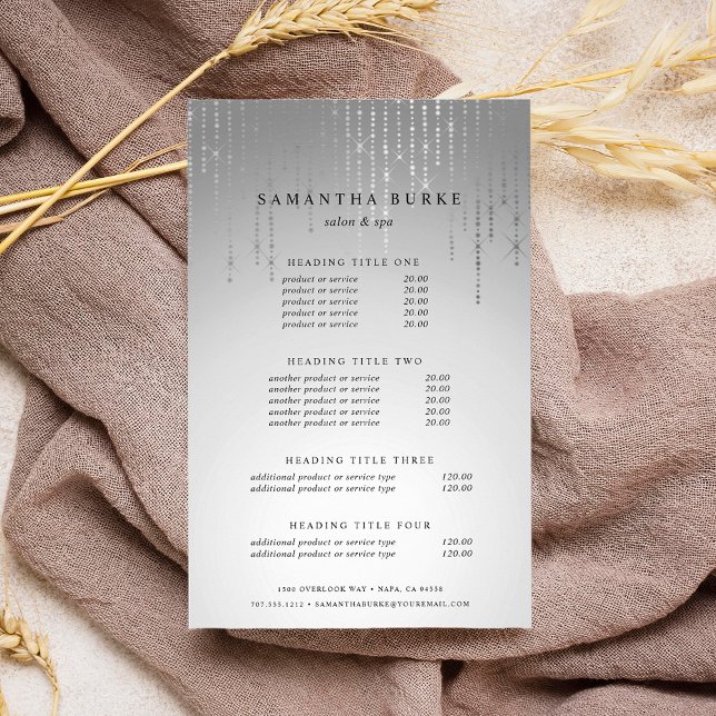 Flyer Precios y servicios de lluvias plateadas (Subido por el creador)