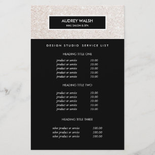 Flyer Precios y Servicios del Salón de Champagne Rosa co