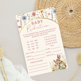 Flyer Predicción de Baby Shower de burro lindo Twin Bunn