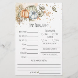 Flyer Predicciones de actividad de juegos de Baby Shower