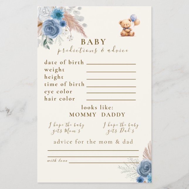 Flyer Predicciones y consejos sobre globos de Oso de Ted (Frente)