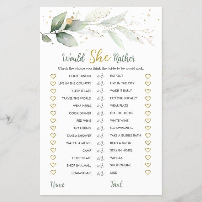 Flyer ¿Prefiere El Foliage De La Vegetación De Novias (Frente)