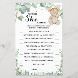 Flyer ¿Prefiere Llevar Tarjeta De Juego De Ducha De Verd