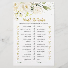 Flyer Prefiere Un Juego De Ducha De Novias De Rosas Blan