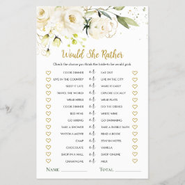 Flyer Prefiere Un Juego De Ducha De Novias De Rosas Blan