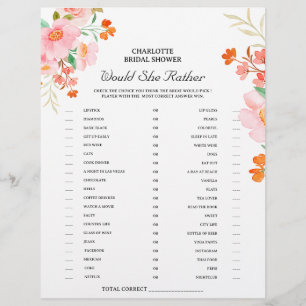 Flyer ¿Prefiere Una Película De Ducha De Novias Floral?