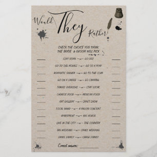 Flyer ¿Prefieren Escribir Una Tarjeta De Juego De Ducha 