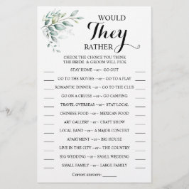 Flyer ¿Prefieren Eucalyptus Shower Game Card?