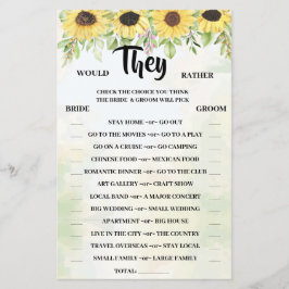 Flyer ¿Prefieren La Tarjeta De Juego De La Ducha Sunflow