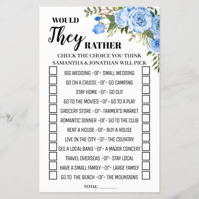 Flyer ¿Prefieren una tarjeta de juego española de ducha? (Frente)