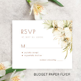 Flyer Presupuestación elegante de pampas floral boda RSV