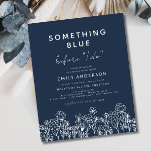 Flyer Presupuestar algo Blue Wildflower Ducha de novias