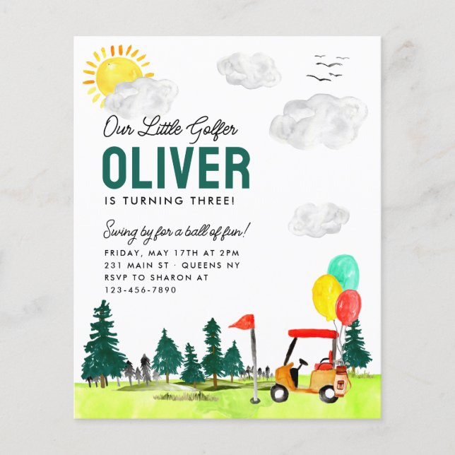 Flyer Presupuestar nuestro Little Golfer Cart Club Golf  (Frente)