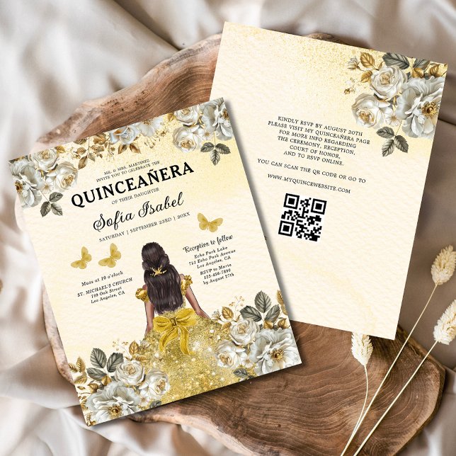 Flyer Presupuestario Floral Gold QR Código Princesa Quin (Subido por el creador)