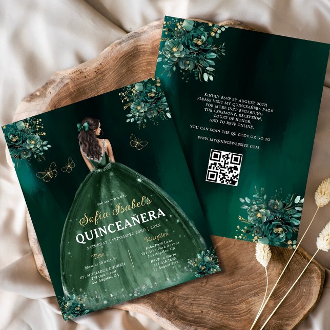 Flyer Presupuestario Floral Vestido Verde Vestido QR Cód (Subido por el creador)