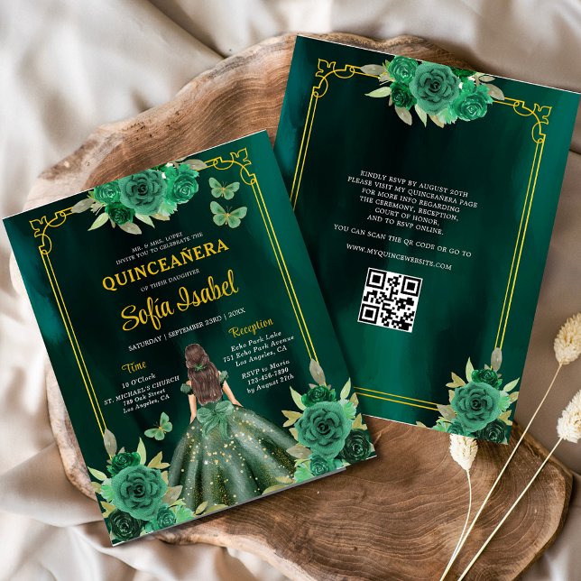 Flyer Presupuestario Floral Vestido Verde Vestido QR Cód (Subido por el creador)