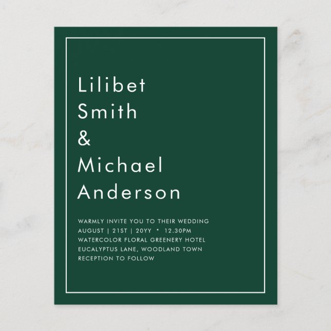 Flyer Presupuestario Monocromo verde esmeralda (Frente)