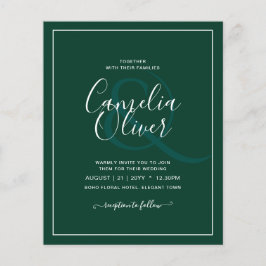 Flyer Presupuestario Monocromo verde esmeralda