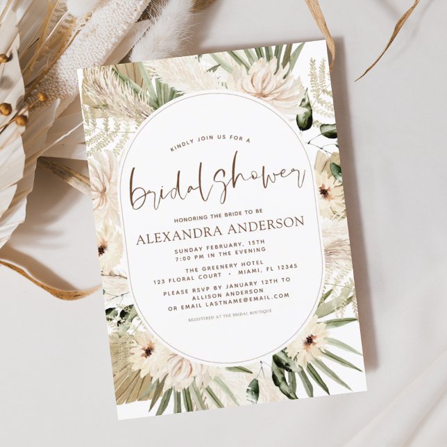 Flyer Presupuestario Pampas Grass Bridal Shower Boho Euc (Subido por el creador)