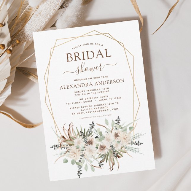 Flyer Presupuestario Pampas Grass Bridal Shower Boho Euc (Subido por el creador)