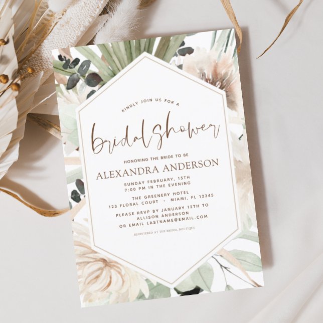 Flyer Presupuestario Pampas Grass Bridal Shower Boho Euc (Subido por el creador)