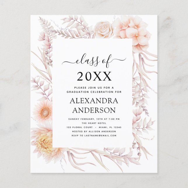 Flyer Presupuesto 2023 Graduación Desierto rosa mojado d (Frente)