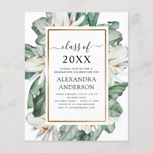 Flyer Presupuesto 2023 Graduación tropical Magnolia Flor