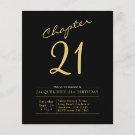 Flyer Presupuesto 21ª invitación de cumpleaños Oro Negro
