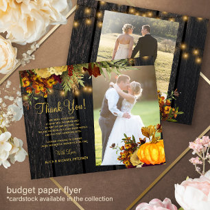 Flyer Presupuesto 2 fotos rústicas de otoño de boda de m