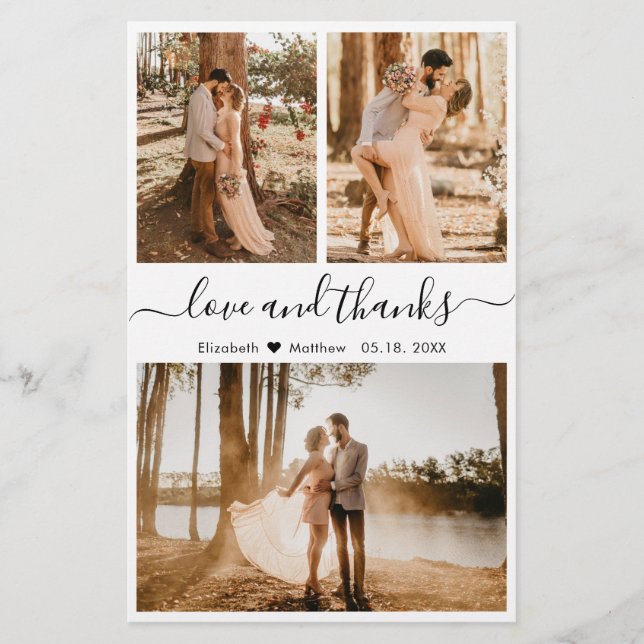 Flyer Presupuesto 3 Boda Collage de fotos Gracias (Frente)