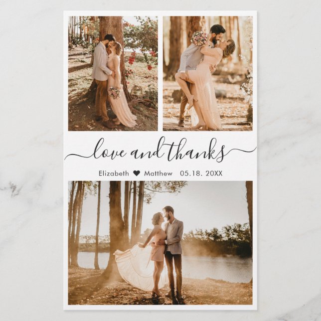 Flyer Presupuesto 3 Boda Collage de fotos Gracias Volant (Frente)