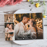 Flyer Presupuesto 4 Boda de Collages de fotos Gracias Sc<br><div class="desc">Presupuesto Moderno, Elegante Boda de mano (4) Collage de fotos Gracias tarjeta personalizada de bajo presupuesto asequible THIN (!). ***POR FAVOR, TEN EN CUENTA QUE! DESPLIEGUE!** Elegante boda de agradecimiento plantilla de tarjeta con cuatro (4) fotos en la parte delantera y una (1) foto en la parte posterior. Con el...</div>