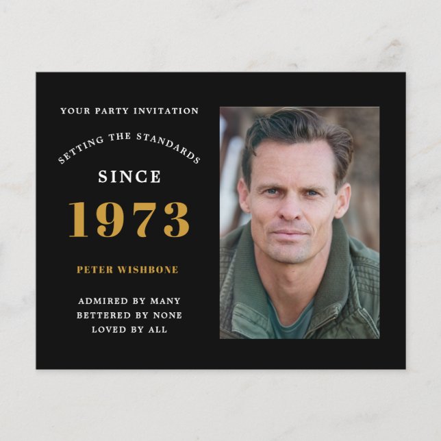 Flyer Presupuesto 50 Invitación a Cumpleaños 1973 Foto d (Frente)