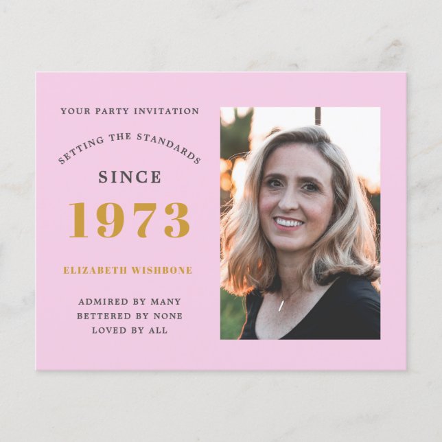 Flyer Presupuesto 50 Invitación de cumpleaños 1973 Foto  (Frente)