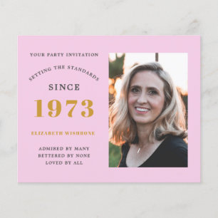 Flyer Presupuesto 50 Invitación de cumpleaños 1973 Foto 