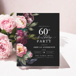 Flyer Presupuesto 60.ª Invitación a Moody Floral<br><div class="desc">Celebra tu hito con una invitación moderna de cumpleaños número 60 con ricas flores de borgoña y rubor. Este elegante diseño combina tonos profundos y dramáticos con acentos suaves y románticos, perfecto para crear un ambiente sofisticado y acogedor. La llamativa disposición floral aporta un toque de lujo, mientras que la...</div>