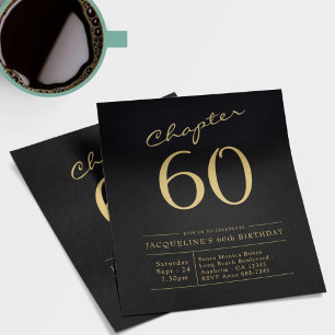 Flyer Presupuesto 60 Invitación de cumpleaños Oro Negro