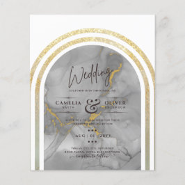 Flyer PRESUPUESTO All-In-1 Gray Gold Arch Boda moderno Q