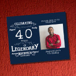 Flyer Presupuesto azul 40.ª invitación por cumpleaños<br><div class="desc">Celebra este hito con estilo con nuestro elegante Volante de Invitación de 40 Años con Presupuesto Azul. Con su impresionante diseño, esta invitación impresionará a toda su familia y amigos. Ya sea reuniéndose para una celebración íntima o para un fiesta de 40 años suntuoso, podrá hacer que su invitación destaque...</div>