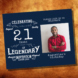 Flyer Presupuesto azul Invitación a cumpleaños 21