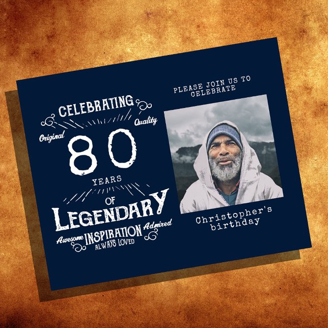 Flyer Presupuesto azul Invitación a cumplir 80 años (Subido por el creador)